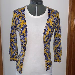 Tory Burch Yellow/Blue Cardigan